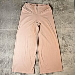 Old Navy Active PowerChill Extra High Rise Wide Leg Pants Size L Taupe Go-Dry